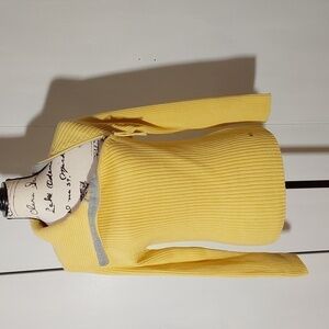 Olsen- Womens Yellow slant zip Neckline Knit Wool Sweater Sz.6 MEDIUM